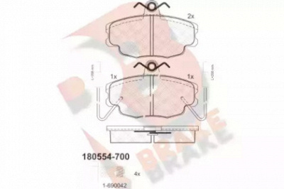 R BRAKE rb0554700 -  Комплект тормозных колодок, дисковый тормоз